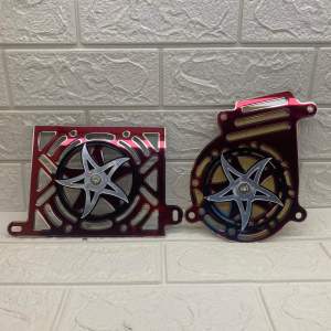 COVER TUTUP RADIATOR SPINER SET COVER FAN CVT SPINER MOTIF SABIT PNP NMAX OLD WARNA MERAH