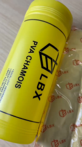 LBX Kain Lap Plas Chamois PVA Premium Kanebo Extra jumbo 64 Besar Berserat Free Tabung Penyimpanan Kuning Body Mobil Motor Dapur Meja Kantor Handuk Perabotan Rumah Tangga Ukuran 64 x 43 CM 64X43x0.2CM Tebal 2MM Daya Serap Tinggi Original LBX embos