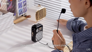 Hoco L23 ลำโพงช่วยสอน ไมค์ช่วยสอน BT5.4 พกพาสะดวก เสียงดังคมชัด เหมาะสำหรับครู ไกด์ และงานพรีเซน