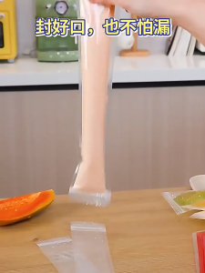 100pcs Kantong Cetakan Es Krim Popsicle  Plastik Es Lilin DIY  Bahan Plastik Model Cetakan Es Krim Homemade