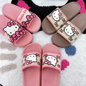 Adorable Summer Womens Slippers Hello Kitty Series Indoor Outdoor Wearable Flats Cute Home Slippers EVA Flat Bottom Sandals