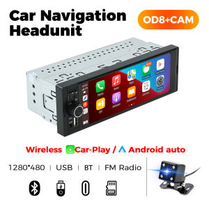 OD8 1DIN 6.86-inch MP5 Wireless CarPlay Android Auto HD Touch Screen Multimedia Player Universal Car FM Radio Stereo BT USB TF