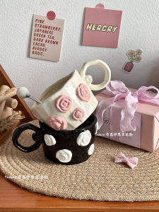 Handmade Ceramic Mugs Cute High Aesthetic Value Birthday Gifts for Women Wedding Souvenir Qixi Festival Ins Style ness