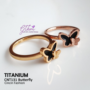 Cincin Wanita Titanium Kupu-kupu Butterfly Stainless Steel Anti Karat Perhiasan Fashion Import Awet bisa dipakai sehari-hari cnt131