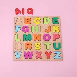 3 in 1 ABC Alphabet Digital Puzzle Wooden Toys Kid Number Letter shape Matching Jigsaw Board #SL