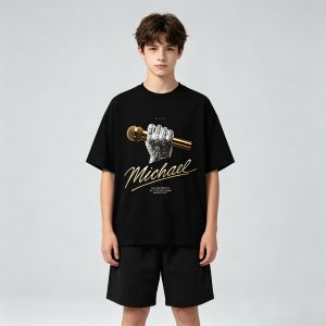 Hot Toys | MJ Michael Jackson Biopic Movie Golden Graphic MJ M Men Women Tee Adults Children Boy Gril Top Kids Parent Child Cotton Tshirt
