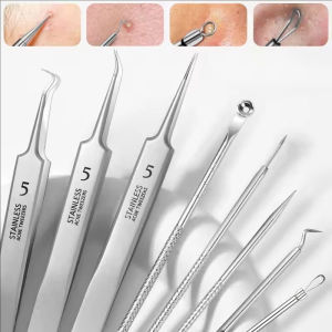 3/5/8Pcs Blackhead Remover Kit Stainless Steel Pore Acne Extraction Tools Professional Pimple Removal Set