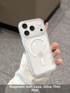 YOUSIDUN | Magnetic Attraction Clear Ultra Thin Heat Dissipation Full Coverage Anti-drop Case for Apple Phone