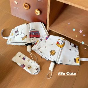 Kawaii Miffy Cute Fully Automatic Transparent Umbrella Three Fold Umbrella Sun Protection UV Protection Sun Umbrella Gift Toy