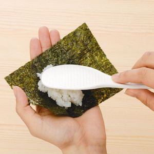 Mini Rice Spoon Self-Standing Rice Scoop Sushi Spoon Non-Stick Rice Shovel Portable Kitchen Cooking Utensil Plastic Handle