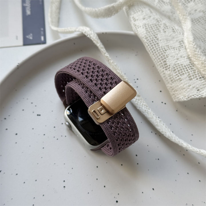 Dây Đeo Đồng Hồ Từ Tính Unisex Bằng Nylon Dệt Kim Dành Cho Apple Watch ...