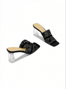 JESSICA SOPHIA | Elegant Vintage Sheer Coarse-Heeled Pumps