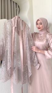 COD FUWJII LONG DRESSS SET KIMONO OUTER BRUKAT SATIN SILK BAJU LAMARAN PESTAA KONDANGAN BRIIDESMAID Dress Maxi Satin Silk Long Dress Lengan Panjang - Lazada