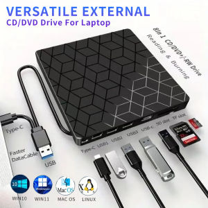 7 in 1 External CD Player DVD Burner USB3.0&Type C Optical Drive CD RW DVD Recorder Writer Reader Portable For Laptop Desktop