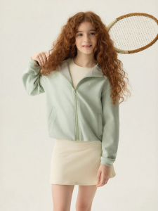 JOLLY BEAN | Flower Bud Design Air Layer Hooded Jacket for Spring and Autumn