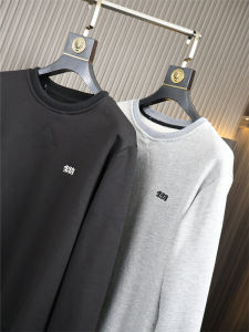 Áo Nỉ Cổ Tròn Thêu Màu Trơn Đơn Giản Cho Nam Mùa Thu Đông Áo Khoác Ngoài Thường Ngày Thoải Mái Thoáng Khí Bằng Vải Cotton Pha Polyester