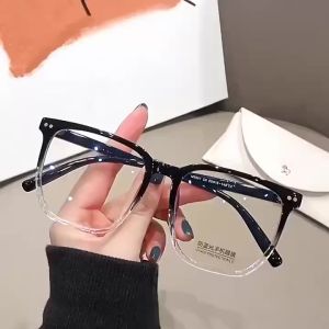 Kacamata Anti Radiasi Bingkai Persegi Untuk Wanita Pria Nyaman Lensa Yang Dapat Diganti