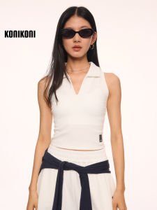 Áo Thun Cổ Polo Không Tay KoniKoni Dành Cho Nữ Áo Thun Thể Thao Áo Thun Ngắn Thoáng Khí Thấm Hút Mồ Hôi Mùa Hè 2025