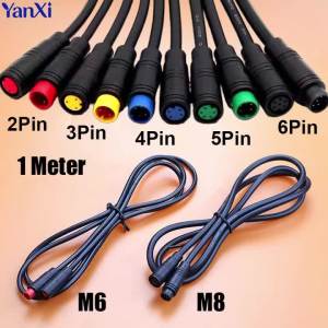 Cáp Nối Dài Chống Thấm Nước M6 M8 Đầu Nối Hàng Không 2-6 Chân Chuyển Đổi Từ Đực Sang Cái Dùng Cho Dây Điện