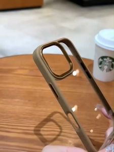 Casing Deser Titanium Metal Lens Transparan untuk iPhone 16 Pro Max & Aksesoris Ponsel Lainnya