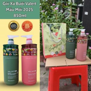 Dầu Gội Xả Bưởi Grapefruit Valert 850ML [ Mẫu Mới 2025 ] Giảm Rụng Tóc Kích Mọc Tóc Phục Hồi Hư Tổn.
