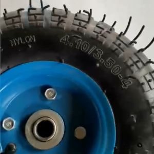 10inch 350-4 Inflatable Wheel Rubber Inflatable Trolley Wheel Heavy Industrial Push Cart Caster 6204