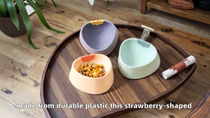 V-0035 PP Strawberry Diamond Pattern Pet Bowl