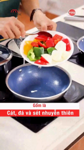 [Hỏa tốc HN - HCM] Chảo đa năng iMAT Hybrid lòng xanh đường kính 24cm. Chiên xào lẩu áp chảo..