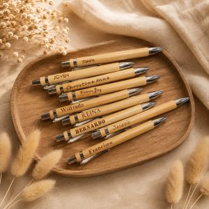 Personalized Wooden Ballpen with Name Custom Engraved Pen for Wedding Souvenir Giveaways Gifts | CONY