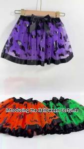 Vintage Halloween Dance Skirt Custom Logo Anti-Static Mesh Tulle Childrens Party Costume for Autumn Season