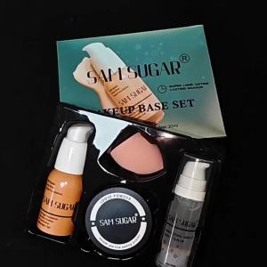 Bộ Trang Điểm SAM SUGAR - Kem Lót 15ml Kem Nền Lì 30ml Phấn Phủ 5g Kèm Bông Phấn Cho Làn Da Mịn Màng Không Tì Vết Bền Màu