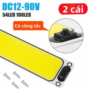 Đèn Ngủ LED Siêu Sáng 12-90V Công Tắc Chip Đọc Sách 54/108 Đèn LED Đèn Ốp Trần Cho Xe Người Cắm Trại Thuyền Chiếu Sáng Nội Thất