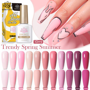 ถือกำเนิด1ชิ้นเจลเคลือบเล็บสีชมพูนู้ด10มล. แสงนิ่มน่ารักสีชมพูขัดแช่เล็บเจลสียูวีสำหรับผู้เริ่มต้นศิลปะเจลทาเล็บแบบ LED