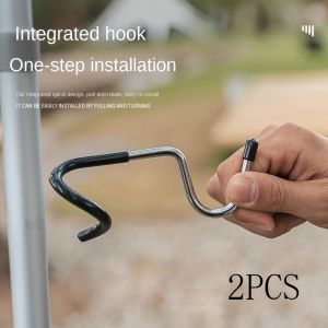 Stainless Steel Light Stand Holder Hooks Portable Tent Pole Lamp Hanger Hunting Fishing Lantern Hanger Outdoor Camping Tools