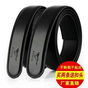 Men Leather Belt Body No Buckle Business Use