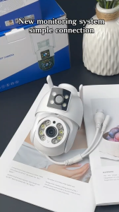 CCTV Camera V380 Pro Dual Lens Connect Cellphone Outdoor  IP66 Waterproof 360° PTZ Control Two-Way Audio Auto Tracking remote APP Control Video Surveillance systems