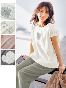 เสื้อยืดคอกลมแขนสั้นผ้าฝ้ายแท้สไตล์ญี่ปุ่น ทรงหลวม ทรงหลวม ไซส์ใหญ่ ฤดูร้อน 2025 ระบายอากาศได้ดี เสื้อผ้าทำงาน