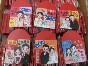 卡通人物结婚囍字红包封wedding ang pao (8cmx 8cm)1set 6pcs