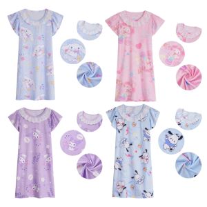 Summer Dress Girls Nightdress Clothes My Melody Pajamas Childrens Clothing Short-Sleeve Pajamas Dress Kids Family Wear
