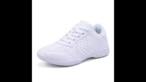 BAXINIER Girls White Cheerleading Shoes Youth Competition Dance Sneakers Women Flats Cheer Shoes Kids Training Walking Shoes