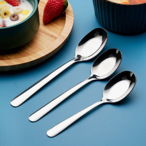 B.F. High Quality Stainless Steel Soup Spoons Kitchen Dining Soup Spoon Flatware Tableware Dinner Scoop