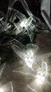 Lampu Burung Akrilik Burung Plastik Gantung Dekorasi Hias LED Dekorasi Wedding Plastik Acrylic Pelaminan