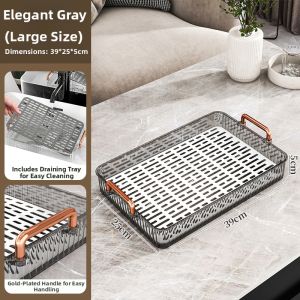 Luxury Double Layer Drain Tea Tray