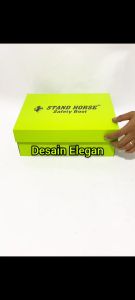 Sepatu Safety Boots Tali Ujung Besi Safety Shoes Kitchen Pria Sepatu Septy Ujung Besi SNI - Harga Murah, Material Mengkilap, Free Box Stand Horse - Model Kekinian