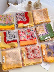 Khăn Trùm Đầu in Họa Tiết Hoa Phong Cách Dầu Màu Sắc Tươi Mới Trang Trí Khăn Vuông Nhỏ Mùa Hè Cho Nam Và Nữ