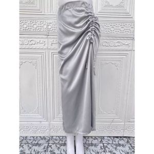 Rok Serut Viral Wanita Casual Satin Velvet