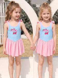 HUANHUAN | Cherry Style Halter Dress Onesie Sun Protection Swimwear Quick Drying