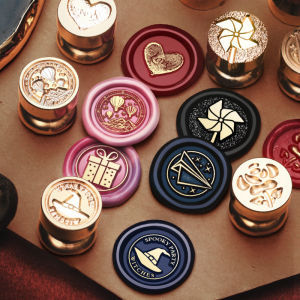 Mini 1.5cm Fire Seal Stamp Head Bean Carving Brass Head Envelope Sealing Wax Stamp Gift Scrapbooking DIY