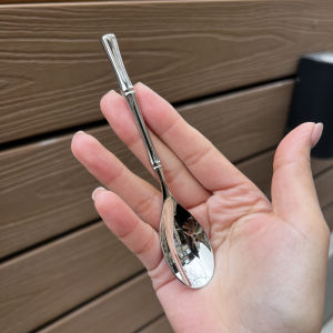 Mini Bamboo Node Stainless Steel 18-10 Coffee Spoon Stirring Spoon Baby Food Spoon Creative Home Use Western Dining Utensils