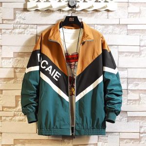 American Style Vintage 2025 Men Bomber Jackets And Coats Windbreakers High Street Patchwork Loose Cargo Outwear